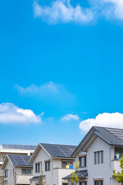 Residential area with solar power